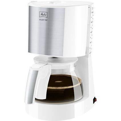 Cafetière filtre MELITTA Enjoy Top Glass Blanc/Acier brossé 1017-03 - 15 tasses