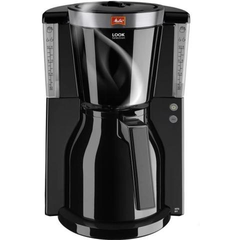 Cafetière filtre MELITTA - Look IV Therm Selection 1011-12 Noir/Acier Brossé - 8 tasses - Système anti-gouttes Cafetière filtre MELITTA - Look IV Therm Selection 1011-12 Noir/Acier Brossé - 8 tasses - Système anti-gouttes