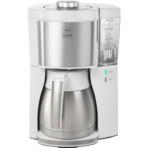 Cafetière filtre MELITTA - Look V Therm Perfection 1025-15 Blanc/Acier Brossé - 10 tasses - AromaSelector® Cafetière filtre MELITTA - Look V Therm Perfection 1025-15 Blanc/Acier Brossé - 10 tasses - AromaSelector®