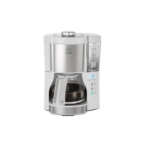 Cafetière filtre Melitta Look V Timer 1025 07 Blanc Acier Brossé Blanc Argent