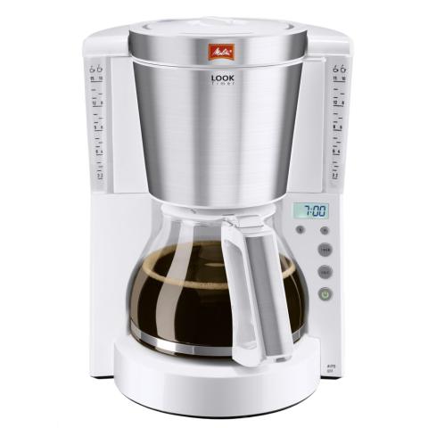 CAFETIÈRE LOOK IV TIMER BLANC-ACIER BROSSE CAFETIÈRE LOOK IV TIMER BLANC-ACIER BROSSE