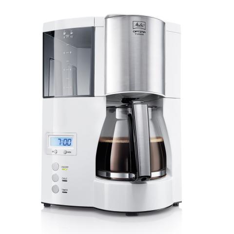 CAFETIÈRE OPTIMA TIMER BLANC-ACIER BROSSÉ