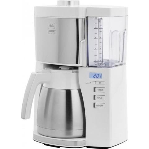Cafetière programmable Melitta Look V Therm Timer 1025-17 Blanc/Acier - 10 tasses - Arrêt automatique Cafetière programmable Melitta Look V Therm Timer 1025-17 Blanc/Acier - 10 tasses - Arrêt automatique