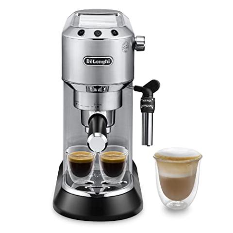 De'Longhi Dedica Style, Machine expresso pour préparer des boissons café et lactées, EC685M, Acier Chromé De'Longhi Dedica Style, Machine expresso pour préparer des boissons café et lactées, EC685M, Acier Chromé