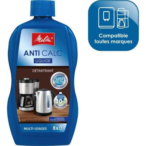 Détartant liquide multi-usages MELITTA - Pour machine à café - Flacon de 375 mL - Bleu