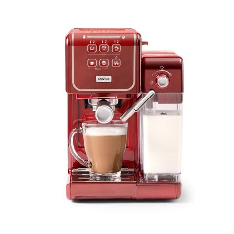 Expresso combiné cafetière BREVILLE Prima Latte III rouge VCF147X