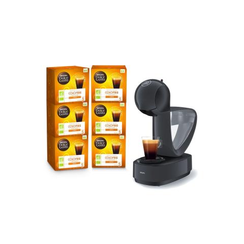 Expresso DOLCE GUSTO YY4345FD INFINISSIMA GRIS + 6 boites de capsules café Bio