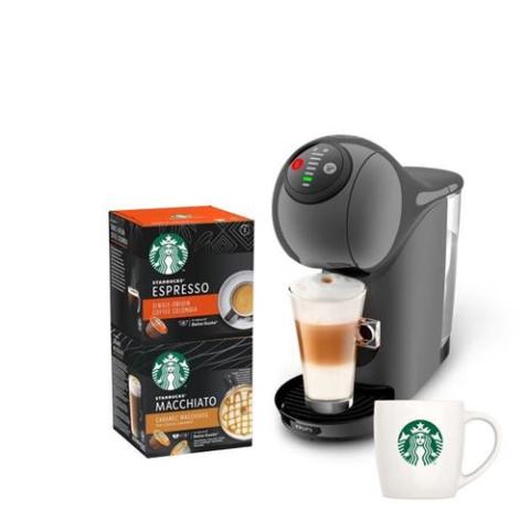 Expresso Nescafé Dolce Gusto Genio YY4893FD 1500 W avec 2 boîtes de capsules espresso et macchiato et mug Starbucks Compact Gris Anthracite Expresso Nescafé Dolce Gusto Genio YY4893FD 1500 W avec 2 boîtes de capsules espresso et macchiato et mug Starbucks Compact Gris Anthracite