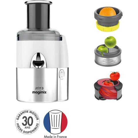 Extracteur de jus 18085F Juice Expert 3 Chrome et Blanc Extracteur de jus 18085F Juice Expert 3 Chrome et Blanc