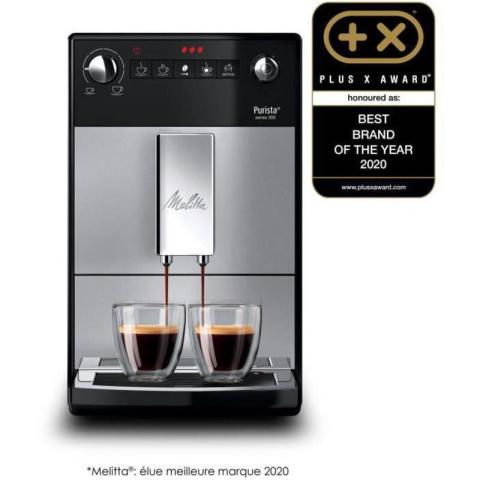 F230-101 - Machine A Cafe Purista - Expresso Automatique Avec Broyeur A Grains - 1450w - Reservoir Deau 1,2l - Argent - Melitta