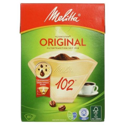 Filtre à café jetable - MELITTA - 2049667 - 3 zones micro-perforées - Marron naturel - 80 pièces Filtre à café jetable - MELITTA - 2049667 - 3 zones micro-perforées - Marron naturel - 80 pièces
