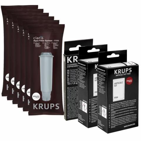 Filtre à eau Krups pour machine à espresso F088 avec détartreur XS3000 et détartreur F054 EA9010, EA8010, EA8441, EA8165, EA8050