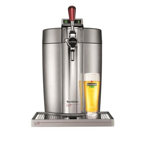 KRUPS BEERTENDER VB700E00 Loft Edition Machine à bière pression, Tireuse à bière, Pompe à bière, Fût 5L, Indic. LED, Silver/Chrome