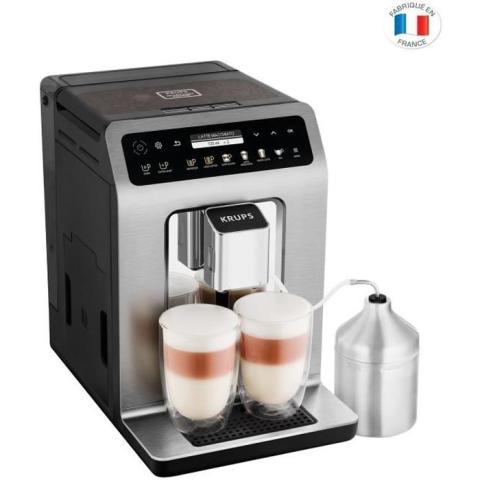 KRUPS - Cafetière 4132 - Expresso avec broyeur Evidence plus Titane - Pot à lait Inox - 1450W - 15 bars - Réservoir d'eau 2.3L KRUPS - Cafetière 4132 - Expresso avec broyeur Evidence plus Titane - Pot à lait Inox - 1450W - 15 bars - Réservoir d'eau 2.3L
