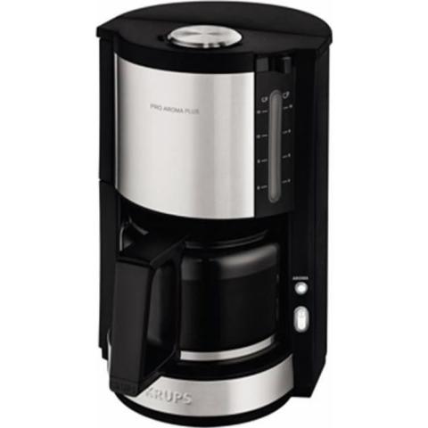 KRUPS Cafetière filtre électrique 1,25L Machine à café Pro Aroma Plus 15 tasses Noir Inox KM321010