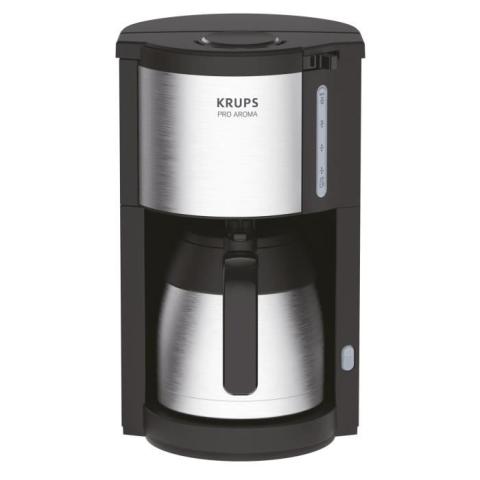 KRUPS Cafetière filtre isotherme, 1 L, Jusqu’à 12 tasses, Programmable, Maintien au chaud 4 h, Anti-goutte, Pro Aroma KM305D10