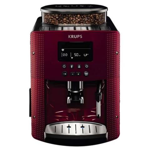 Krups EA815570 - Machine à café automatique avec mousseur à lait - 15 bar - gamay red