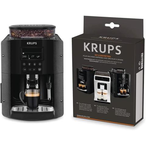 Krups Essential Machine a Cafe a Grain Machine a Cafe Broyeur Grain Cafetiere Expresso Ecran LCD Nettoyage Automatique Buse V