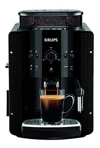 KRUPS ESSENTIAL NOIRE Machine à café à grain Machine à café broyeur grain Cafetière expresso 2 tasses Nettoyage automatique Buse vapeur Cappuccino YY8125FD