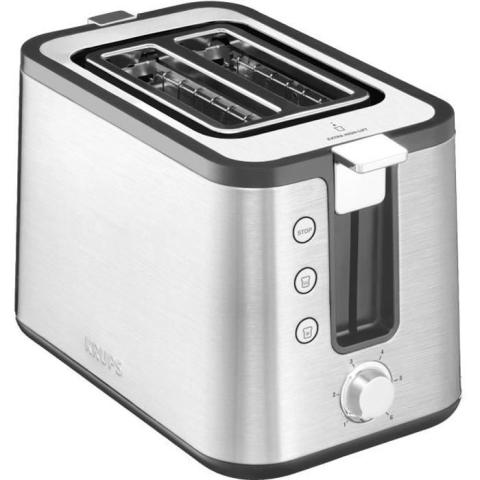 KRUPS KH442D10 Control Line Grille-pain inox, Toaster 2 fentes larges, Remontée extra haute, Fonctions réchauffage et décongélation