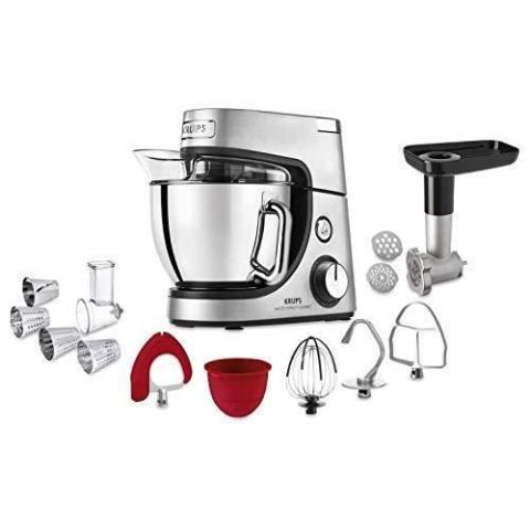 KRUPS - Krups KA631D Master Perfect Gourmet Robot culinaire 1100 W 8 vitesses Bol en acier inoxydable 4,6 l 5 accessoires : kit de KRUPS - Krups KA631D Master Perfect Gourmet Robot culinaire 1100 W 8 vitesses Bol en acier inoxydable 4,6 l 5 accessoires : kit de