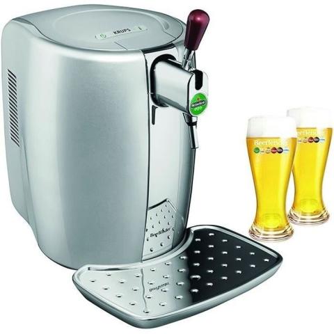 KRUPS Machine à bière Beertender 5L + 2 verres Silver 70W