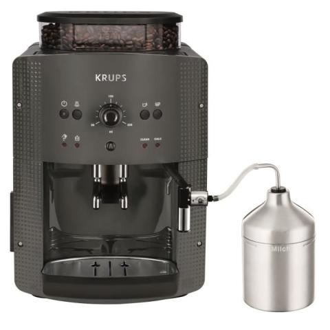 KRUPS Machine à café broyeur grain, Mousseur de lait, 2 tasses espressos simultané, Nettoyage automatique, Essential grise YY5149FD KRUPS Machine à café broyeur grain, Mousseur de lait, 2 tasses espressos simultané, Nettoyage automatique, Essential grise YY5149FD