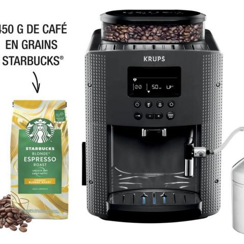 KRUPS Machine à café broyeur grain mousseur de lait Nettoyage automatique YY4539FD KRUPS Machine à café broyeur grain mousseur de lait Nettoyage automatique YY4539FD
