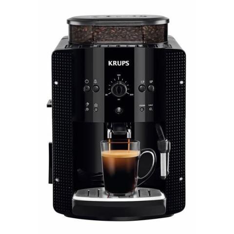 KRUPS Machine à café grain 1.7 L Cafetière espresso Buse vapeur pour Cappuccino 2 tasses en simultané Essential YY8125FD