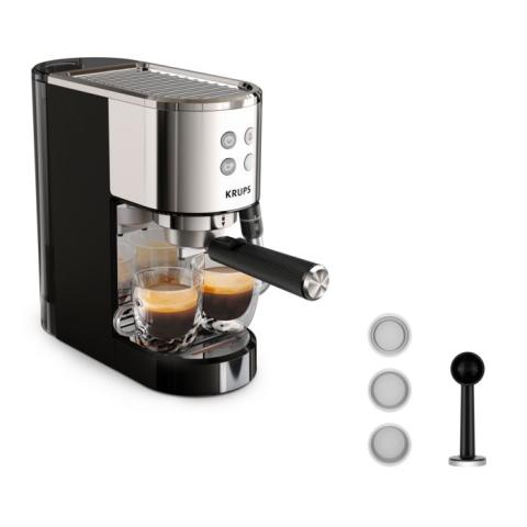 Krups Machine expresso à pompe inox Design compact Arrêt automatique Thermoblock XP444C10 Krups Machine expresso à pompe inox Design compact Arrêt automatique Thermoblock XP444C10