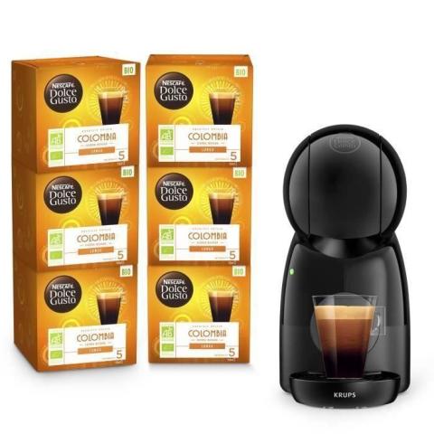 KRUPS Nescafé Dolce Gusto Machine à café + 6 boites de capsules de café, Compact, Pression 15 bars, Mode éco, Piccolo XS YY4511FD KRUPS Nescafé Dolce Gusto Machine à café + 6 boites de capsules de café, Compact, Pression 15 bars, Mode éco, Piccolo XS YY4511FD
