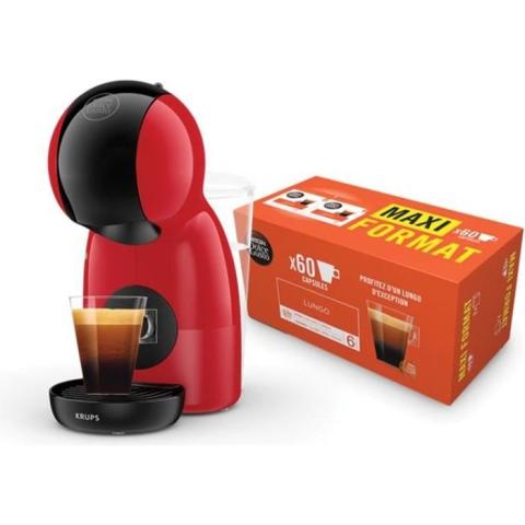 KRUPS Nescafé Dolce Gusto Machine à café + 60 capsules de café lungo, Cafetière multi-boissons, 15 bars, Piccolo XS YY5129FD