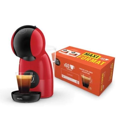 KRUPS Nescafé Dolce Gusto Machine à café + 60 capsules de café lungo, Cafetière multi-boissons, 15 bars, Piccolo XS YY5129FD KRUPS Nescafé Dolce Gusto Machine à café + 60 capsules de café lungo, Cafetière multi-boissons, 15 bars, Piccolo XS YY5129FD