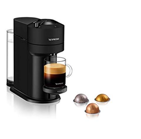 Krups Nespresso Machine à café, Cafetière à capsules, 5 tailles de tasses, Expresso, Café long, Large choix de boissons, Vertuo Next, Noir YY4606FD