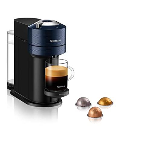 KRUPS Nespresso Vertuo Next Machine à café capsule, Technologie Centrifusion, Réservoir 1.1 L, Cafetière Espresso, 5 tailles de tasses, Connectée, Blue Navy YY4974FD