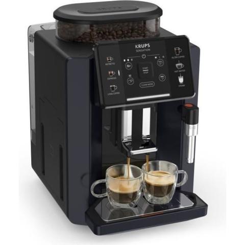 KRUPS Sensation C50 Machine à café à grains, Interface tactile, Nettoyage facile, Buse manuelle, Fabriqué en France, EA910B10