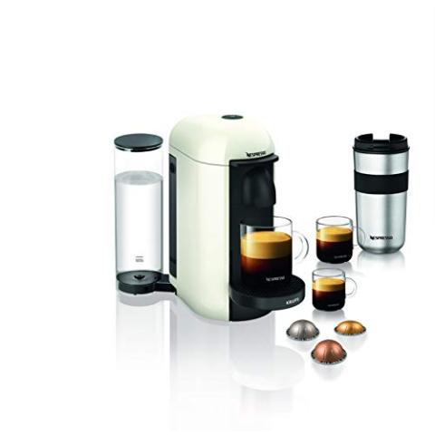 Krups Vertuo Plus blanc Machine expresso, Nespresso, Machine à café, Cafetière expresso, 5 tailles de tasses, 1,2L, Capsule de café Espresso YY3916FD