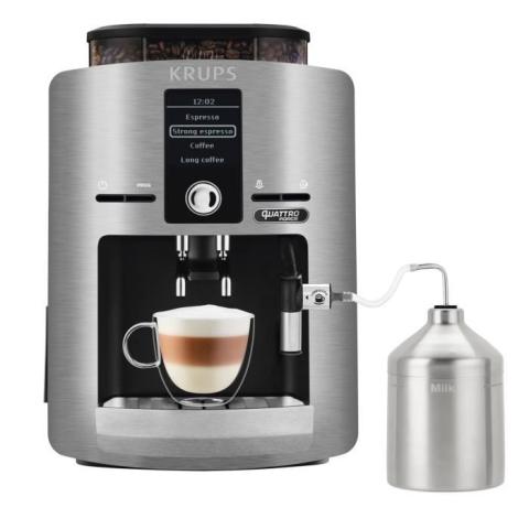 KRUPS YY3069FD Espresseria Machine à café automatique avec broyeur à grain + pot à lait, Ecran LCD, Pression 15 bars, Grise