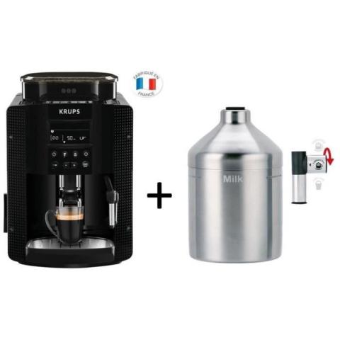 KRUPS YY8135FD Essential Machine à café, Broyeur à grain, expresso, Cappuccino + Accessoire Cappuccino et Pot à Lait Inox KRUPS YY8135FD Essential Machine à café, Broyeur à grain, expresso, Cappuccino + Accessoire Cappuccino et Pot à Lait Inox