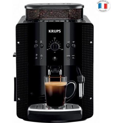 Machine à café, Broyeur café grain, KRUPS Essential YY8125FD Cafetière expresso, Buse vapeur, Cappuccino, Fabriqué en France, Noire Machine à café, Broyeur café grain, KRUPS Essential YY8125FD Cafetière expresso, Buse vapeur, Cappuccino, Fabriqué en France, Noire