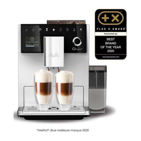 Machine a café avec broyeur MELITTA CI Touch F630-101 - Réservoir amovible 1,8L - 2 réservoirs a grains - Ecran tactile - Arg Machine a café avec broyeur MELITTA CI Touch F630-101 - Réservoir amovible 1,8L - 2 réservoirs a grains - Ecran tactile - Arg
