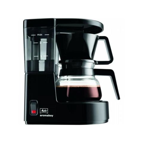 Machine a Cafe - Cafetiere Electrique a filtre Melitta Aromaboy 1015-02 Noir - 2 tasses - 500W - Verseuse en verre