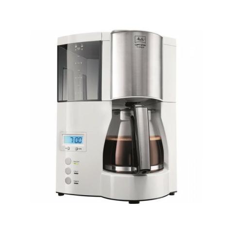 Machine a Cafe - Cafetiere Electrique filtre programmable Melitta Optima Timer - Blanc - 850W - 8 tasses