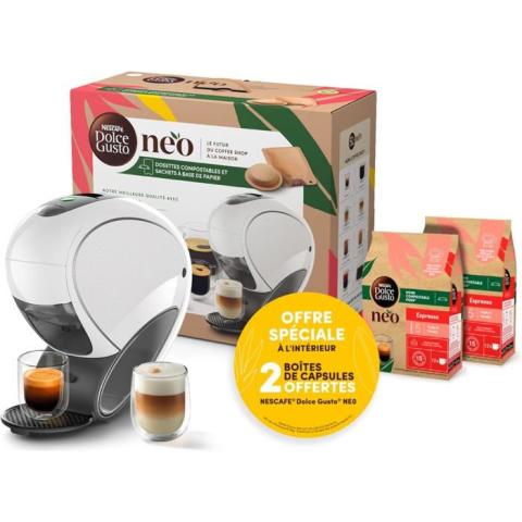 Machine à café - KRUPS - YY5499FD - Connectée - Neo Blanc - Compatible dosettes compostables Machine à café - KRUPS - YY5499FD - Connectée - Neo Blanc - Compatible dosettes compostables
