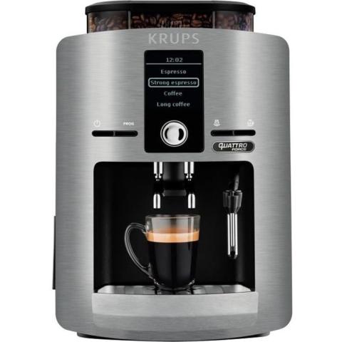 Machine à expresso autonome Krups EA82FB - Capacité 1,7 L - Broyeur intégré - 1450 W - Argent