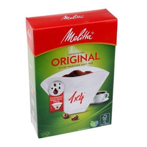 Melitta 100 filtres à café 1x4 blanc