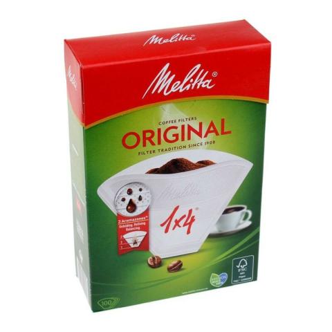 Melitta - 100 filtres à café 1x4 Blanc