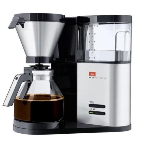 MELITTA 1012-01 Cafetiere filtre Aroma Elegance Glass Basis - Noir/ Acier brossé