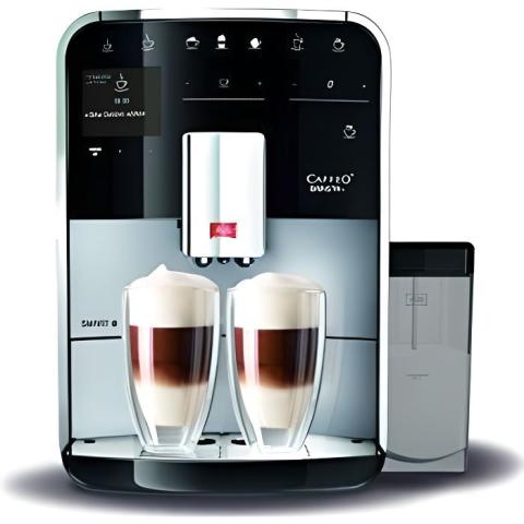 Melitta Barista T Smart, Noir/Argent, F830 101, Machine à Café, Cafetière, Récipient à Lait, Broyeur Silencieux