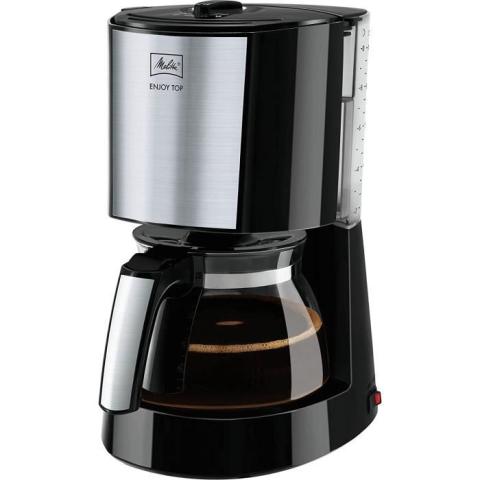 Melitta Cafetiere a Filtre avec Verseuse en Verre, Selecteur dArome, Enjoy Top, Noir/Acier Brosse, 1017-04 Melitta Cafetiere a Filtre avec Verseuse en Verre, Selecteur dArome, Enjoy Top, Noir/Acier Brosse, 1017-04